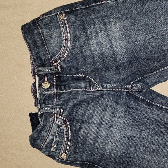 Levi's 715 bootcut blue jeans with pink stitching 5 Reg - Picture 2 of 8